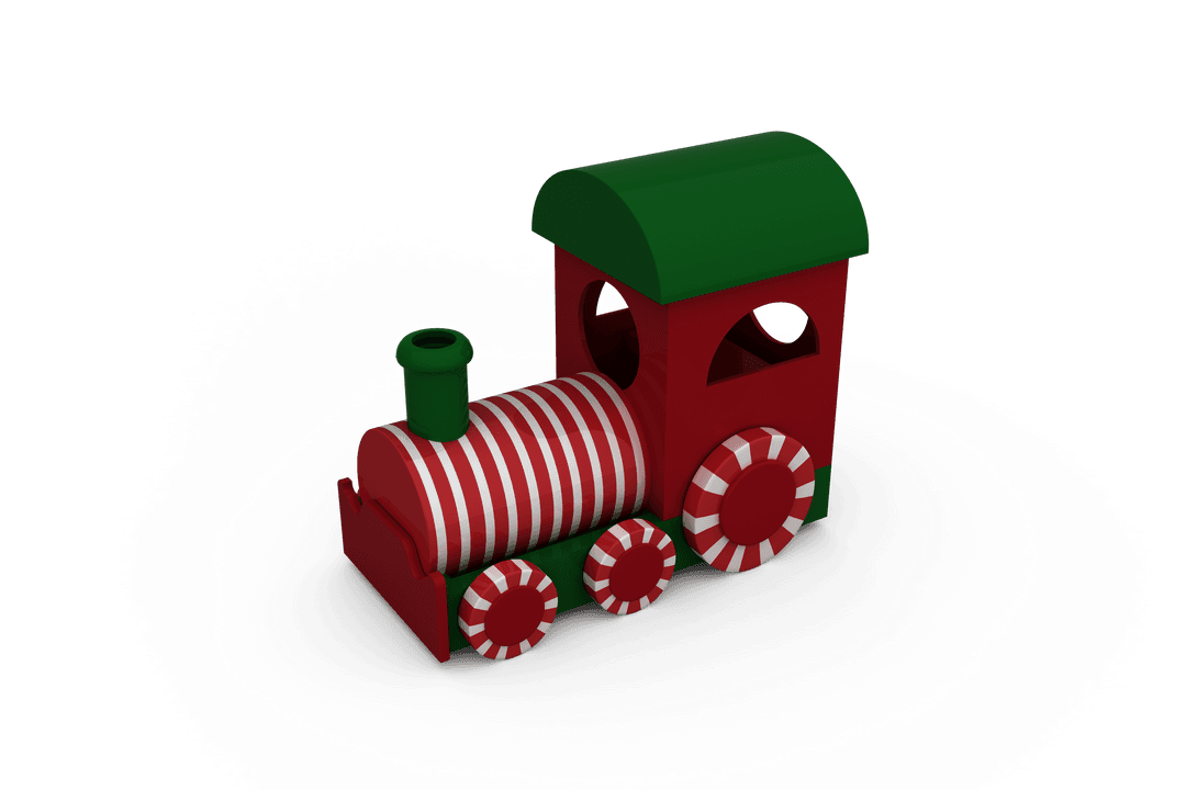Festive Toy Train Transparent Background