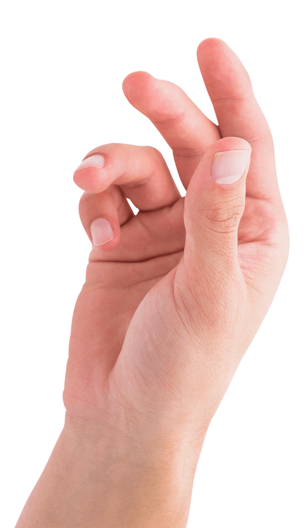 Isolated Caucasian Hand Snap Gesture on Transparent Background