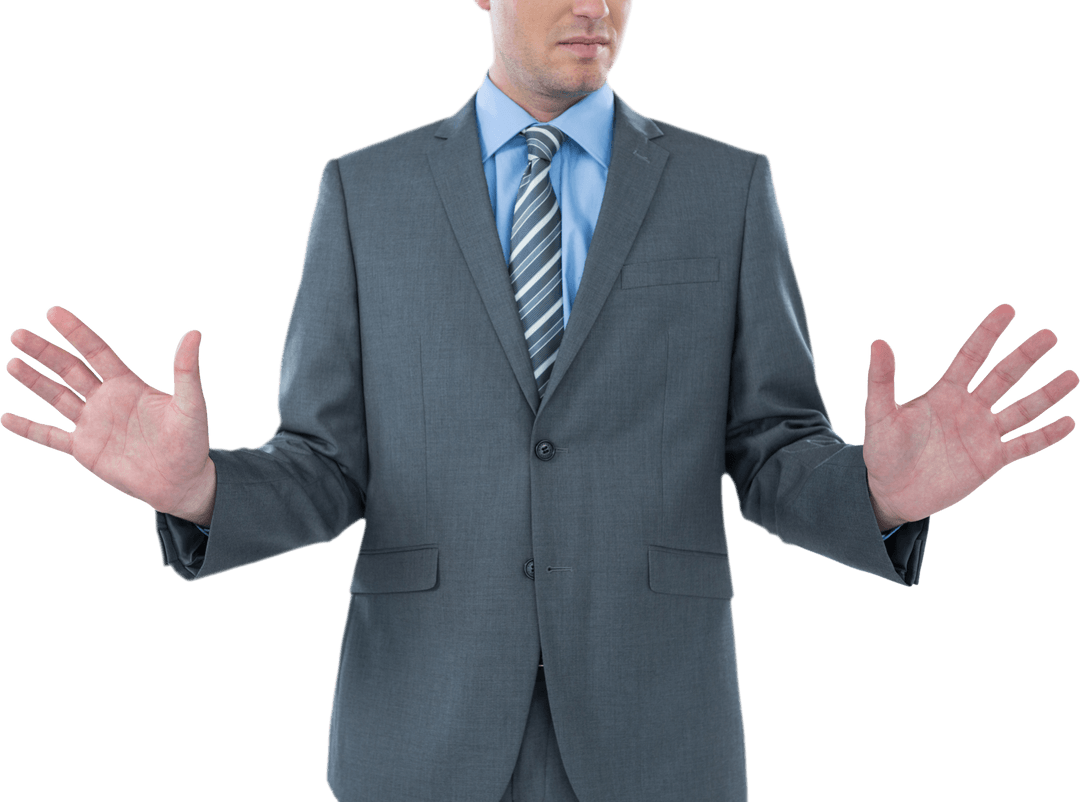 Businessman Gesture Transparent Background for Digital Concepts