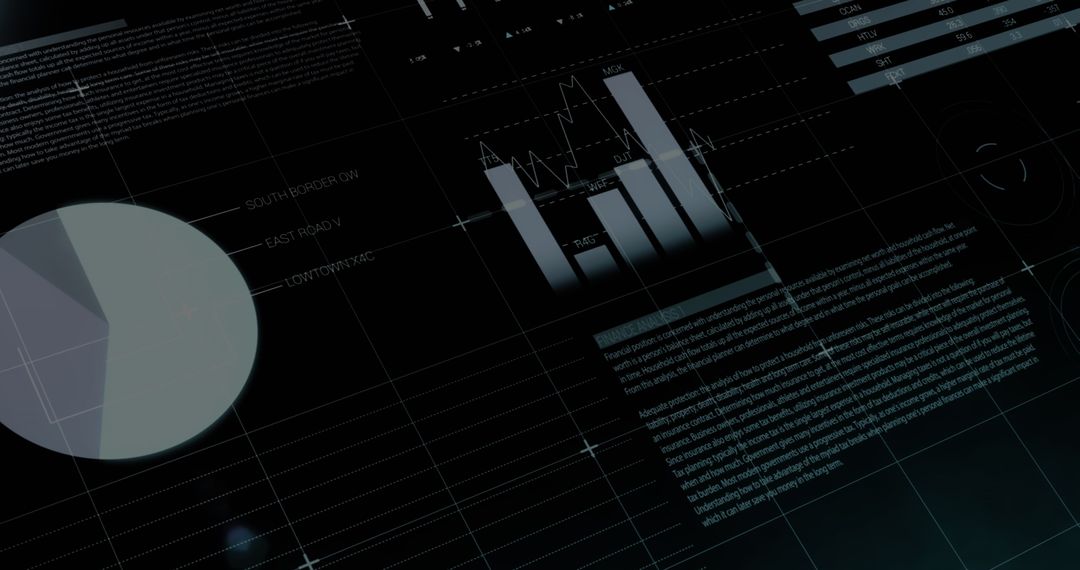 Futuristic Infographic Analysis with Abstract Pattern Hologram