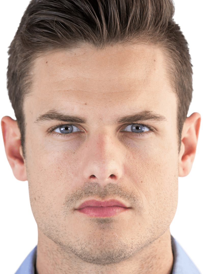 Transparent Background Male Close-up Headshot