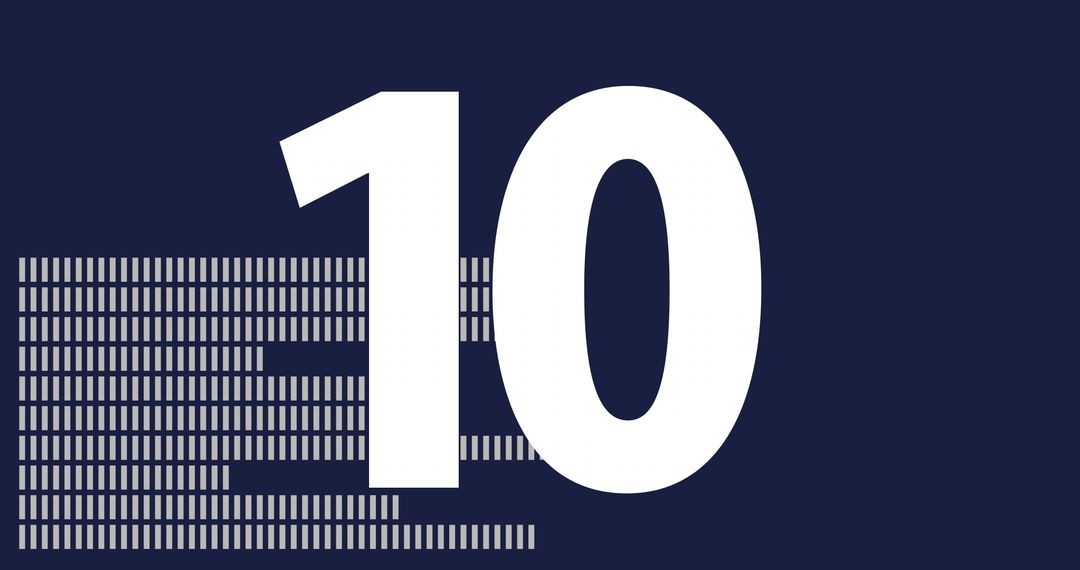 Stylish Geometric Design with Number Ten on Navy Background