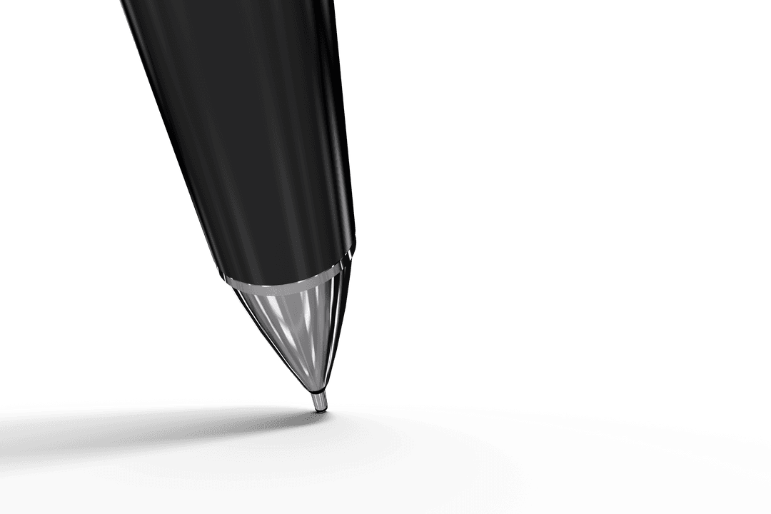 Transparent Background Black Pen Tip Close-up Isolated