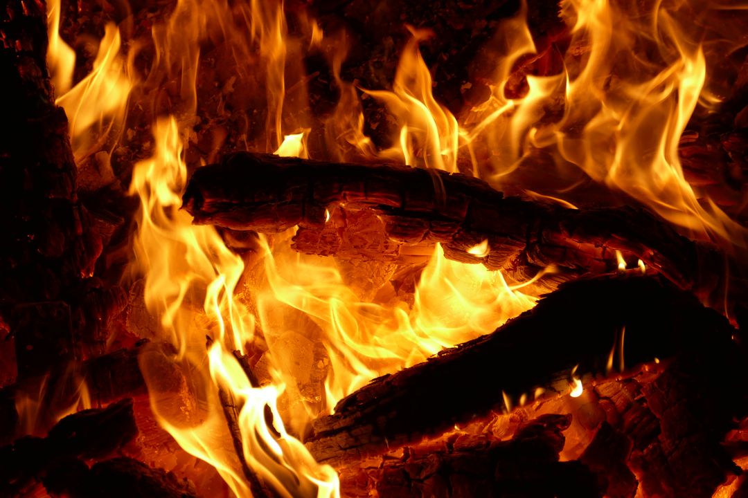 Close-Up of Burning Firewood with Bright Flames - Free Images, Stock Photos and Pictures on Pikwizard.com