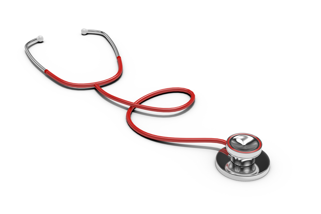 High Angle View of Red Stethoscope on Transparent Background - Download Free Stock Images Pikwizard.com