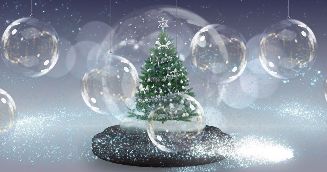 Magical Snow Globe with Festive Christmas Tree Inside