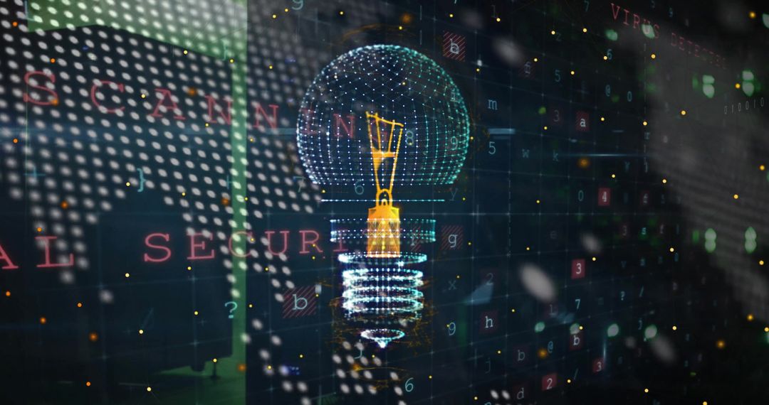 Illuminated Light Bulb Symbolizing Digital Innovation