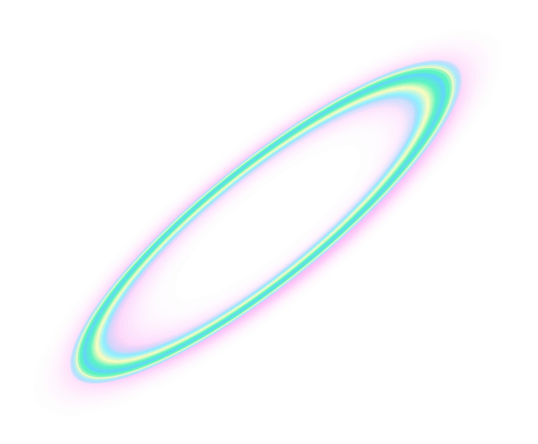 Vibrant Neon Gradient Elliptic Glow on Transparent Background