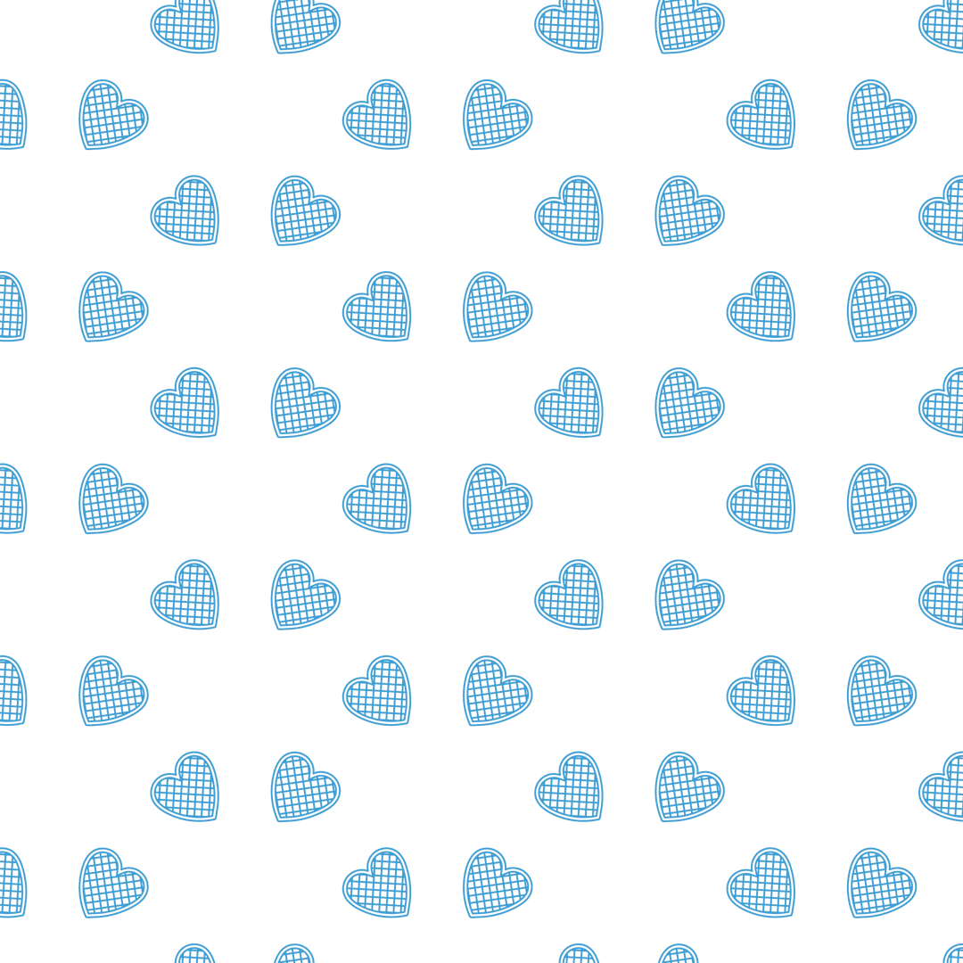 Blue Heart Pattern Design on Transparent Background