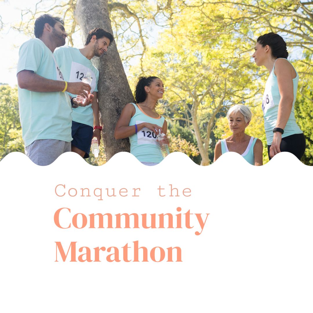 Diverse Runners Enjoying Community Marathon Event