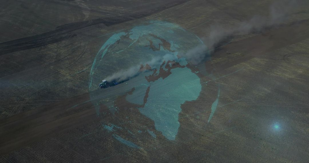 Holographic Globe Technology Over Plowed Fields