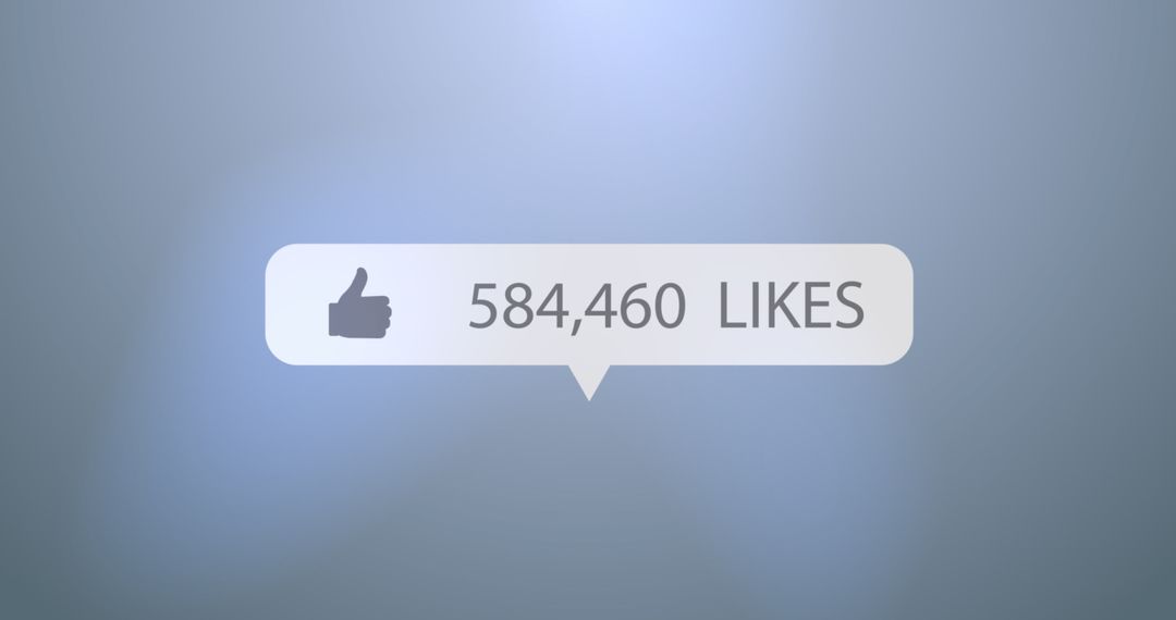 Social Media Like Button Counter with Blue Gradient Background