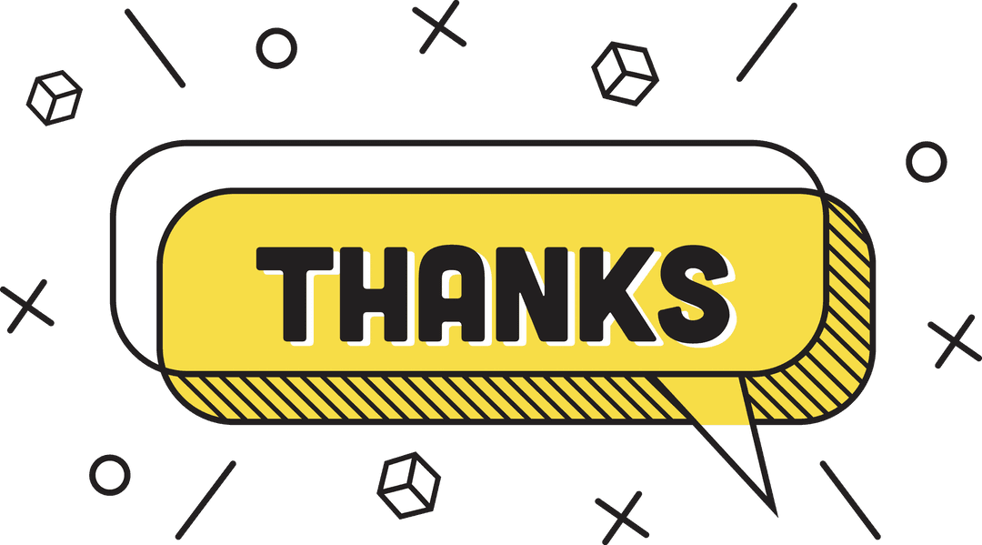 Transparent Speech Bubble with 'Thanks' Text Vector Illustration