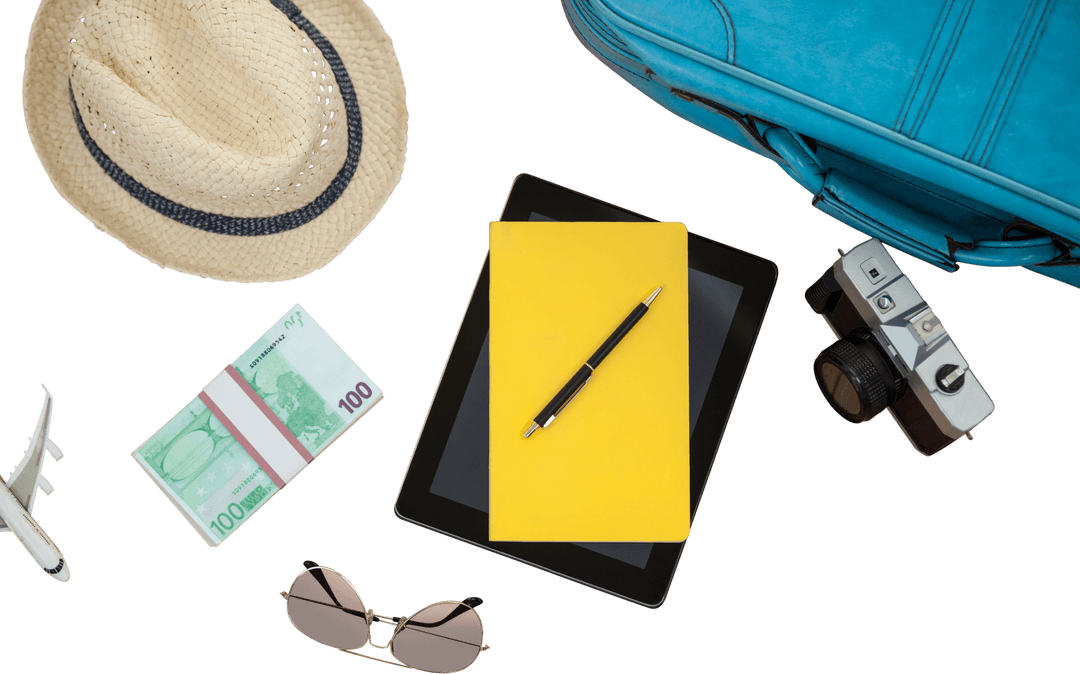 Transparent Illustration of Vacation Items Concept
