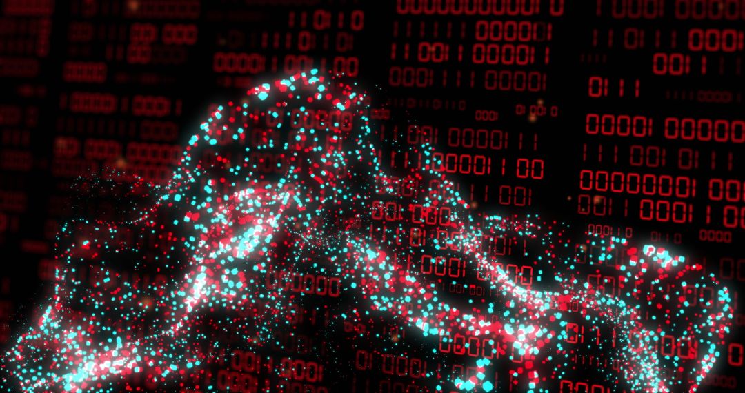Abstract Binary Code with Digital Wave Representation - Free Images, Stock Photos and Pictures on Pikwizard.com