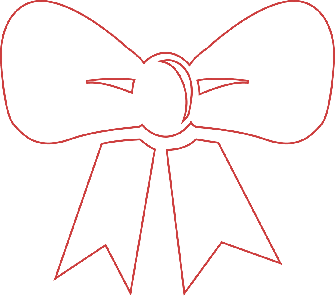 Red Bow on Transparent Background for Gift Celebrations