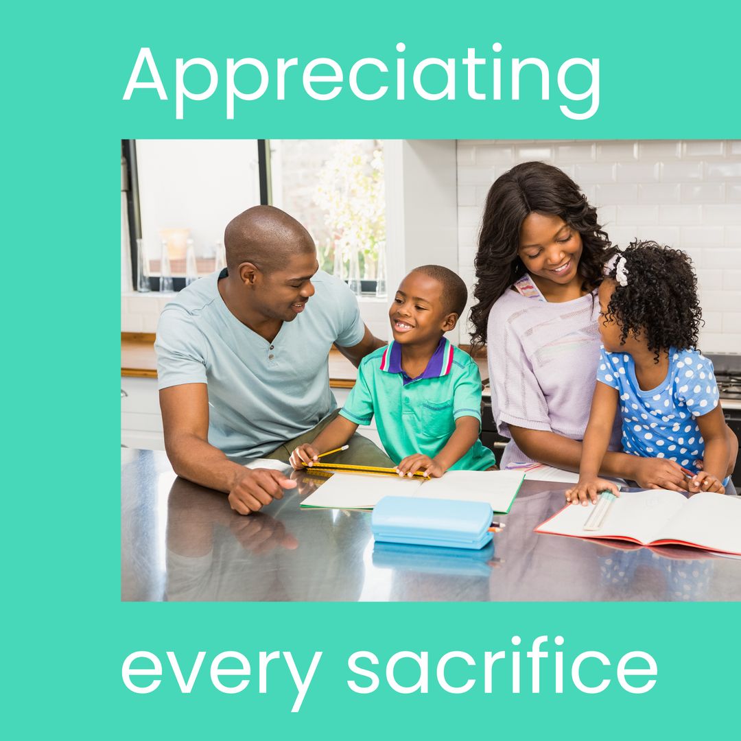 Happy African American Family Engaging in Learning at Home