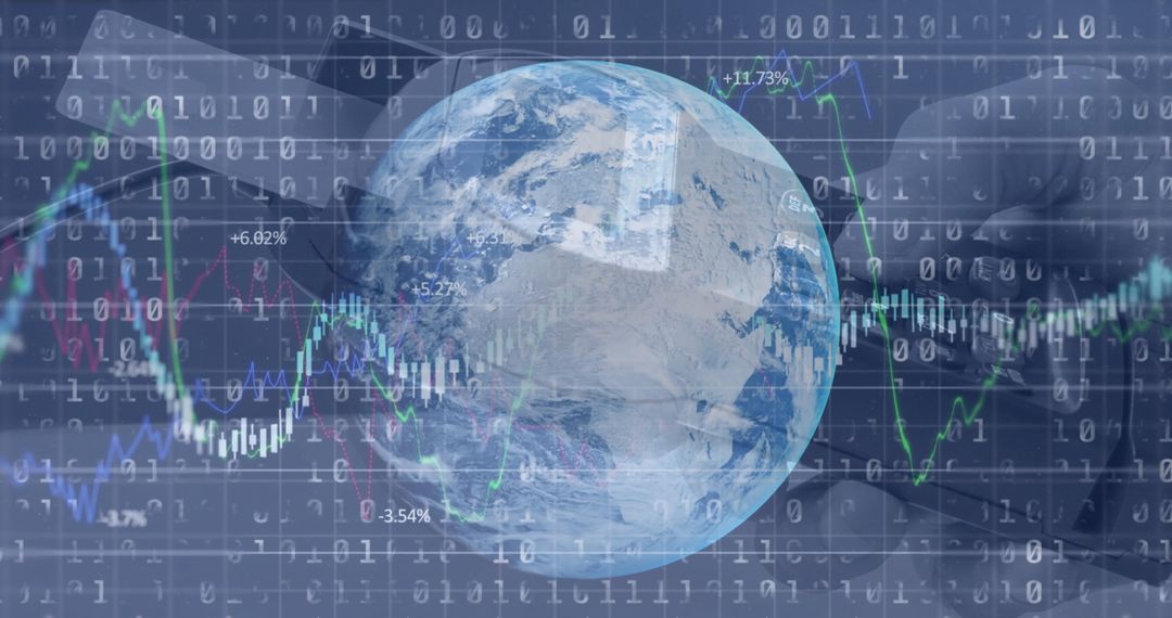 Global Digital Payment Overlapping Financial Data Visualization