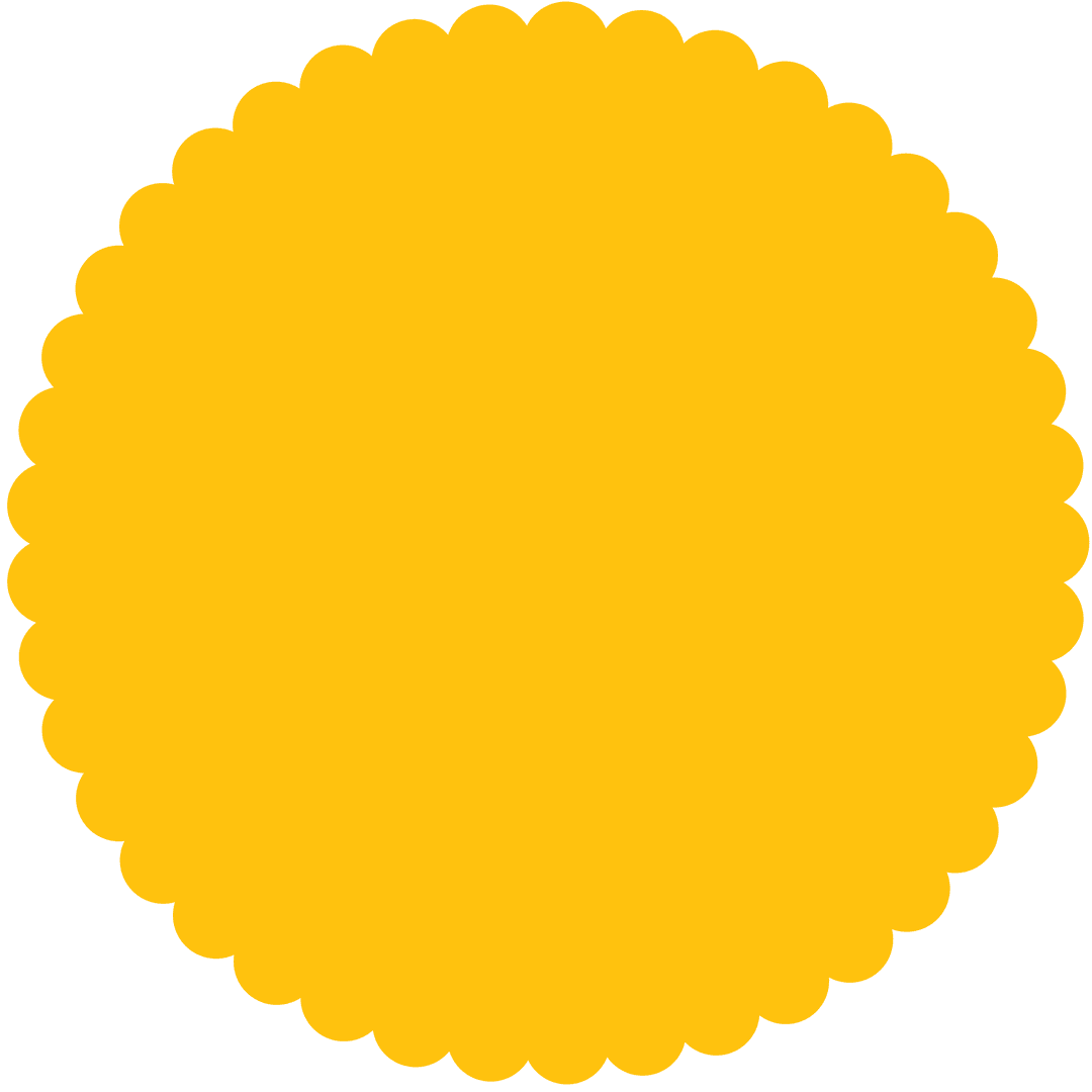 Transparent Yellow Scalloped Badge with Copy Space