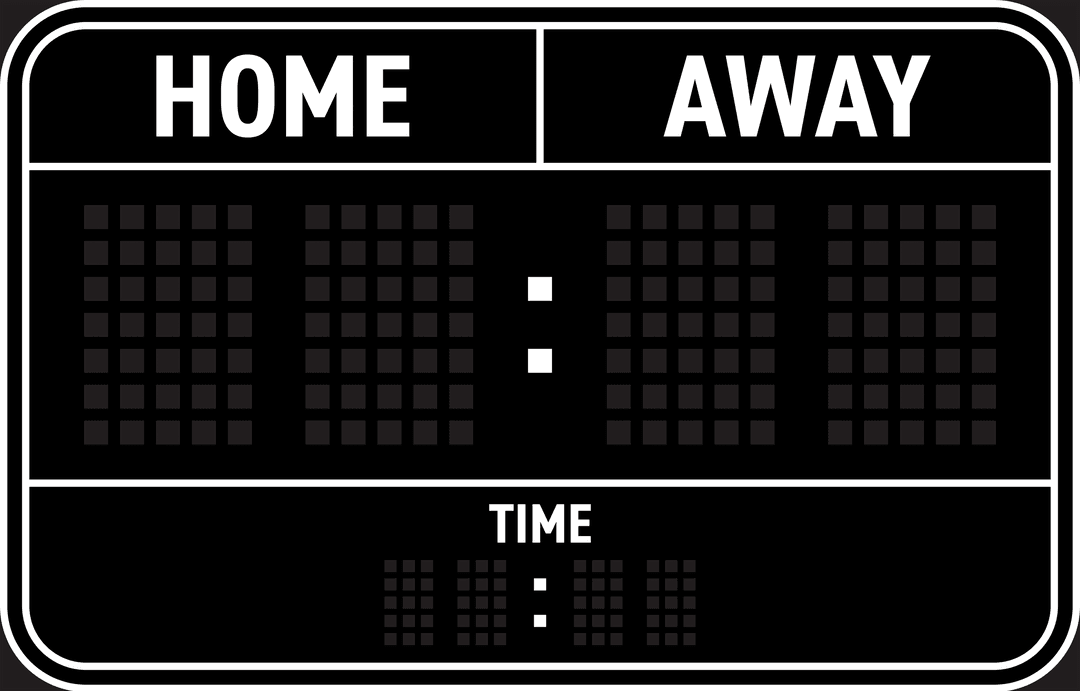 Digital Transparent Scoreboard Illustration on Clear Background