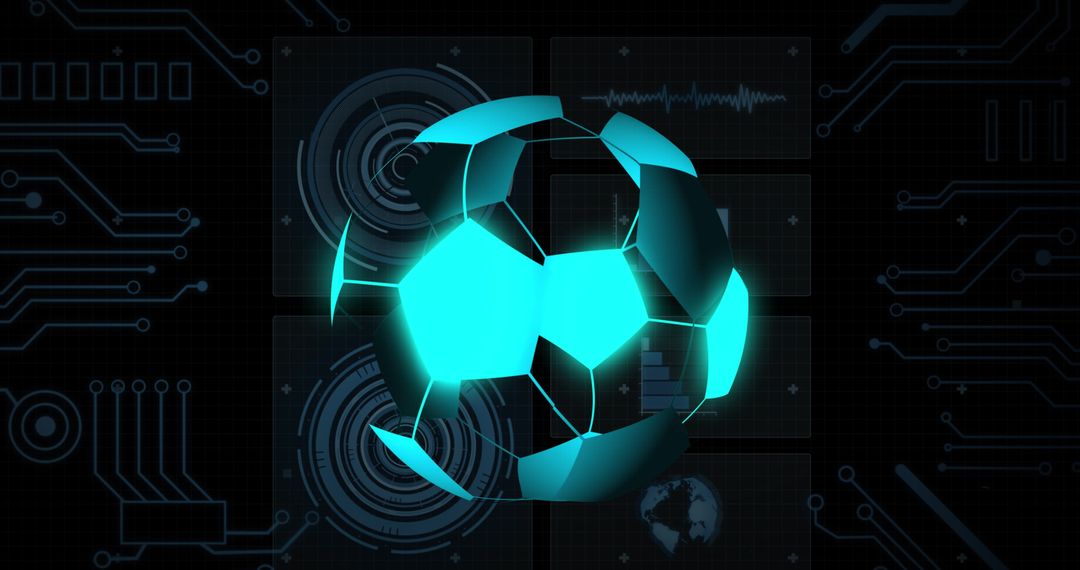 Futuristic Digital Football with Interface Elements