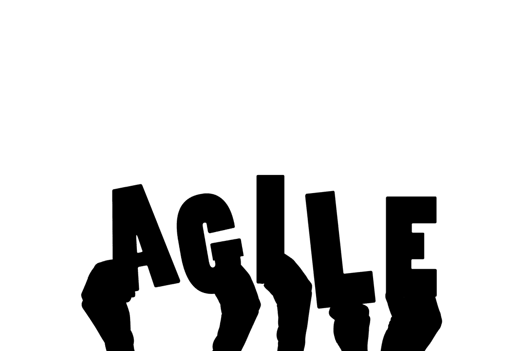 Transparent Agile Text with Human Hand Illustrations