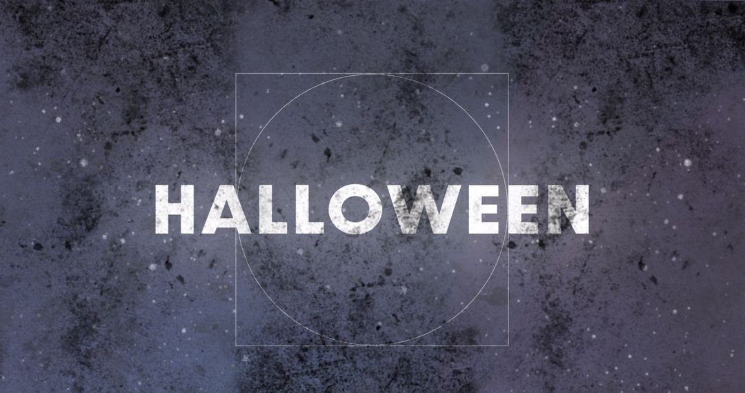Halloween Text Over Grunge Background with Geometric Shape