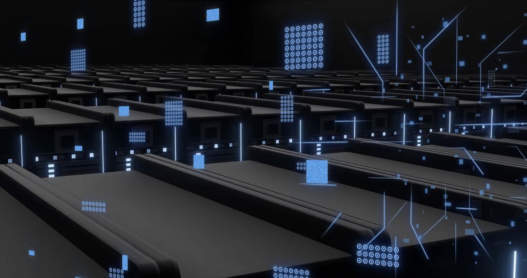 Futuristic Digital Data Streams Over Computer Servers