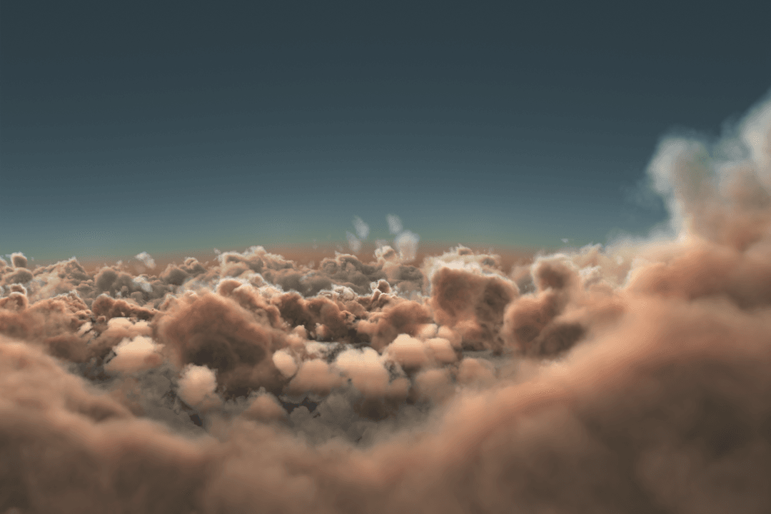 Amber Clouds Against Azure Sky at Sunset Transparent Scene