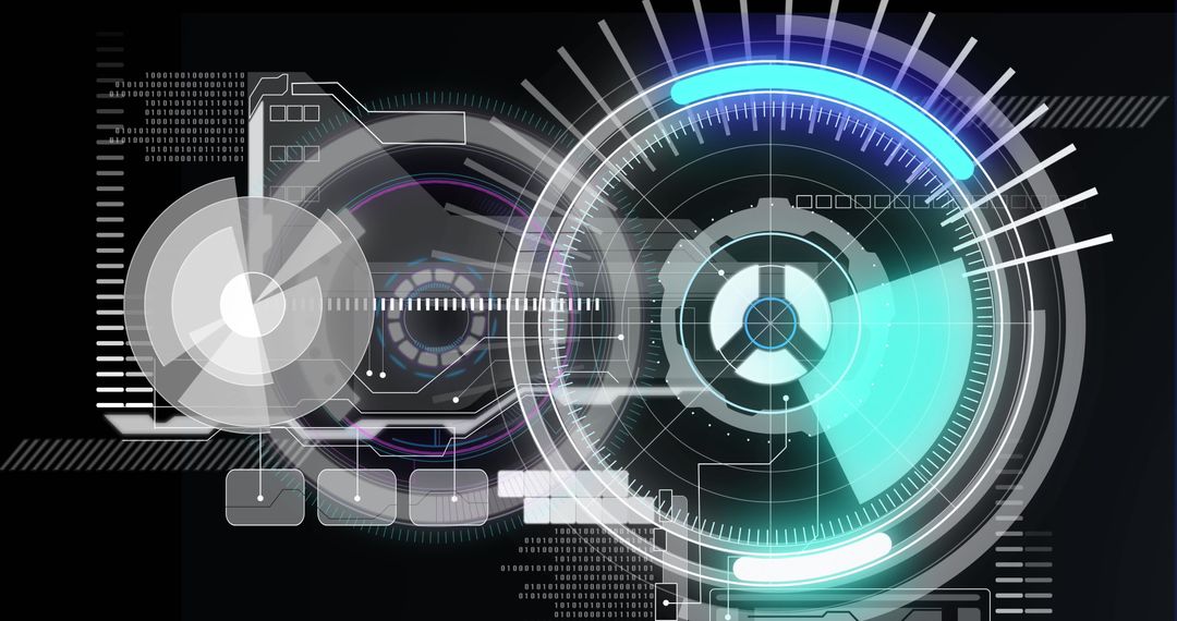 Futuristic Digital Interface with Data Analytics and Holographic HUD