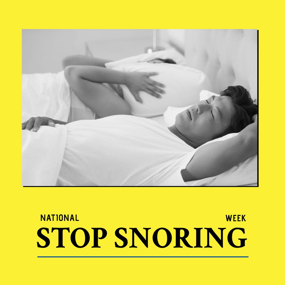 Man Snoring in Bed While Partner Struggles to Sleep - Download Free Stock Templates Pikwizard.com