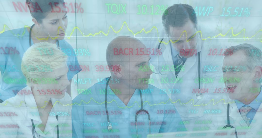 Medical Professionals Analyzing Financial Data Insights