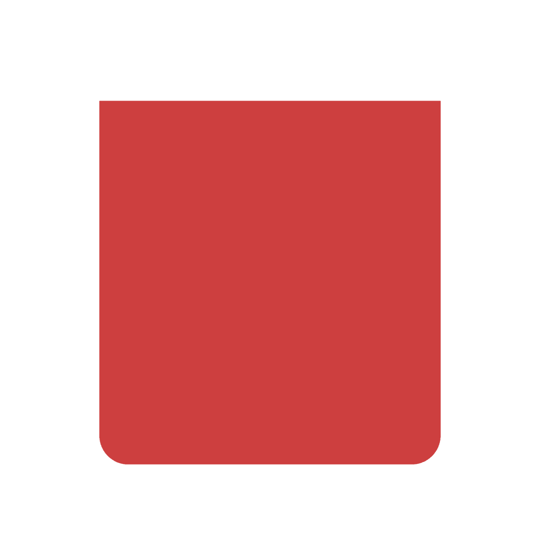 Red Square Design with Copy Space on Transparent Background