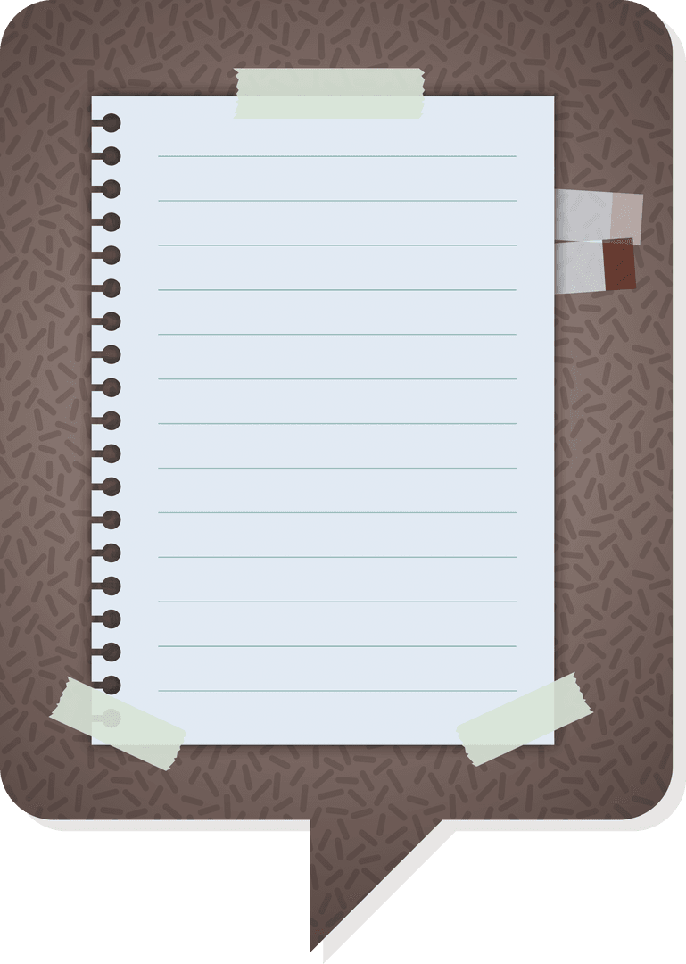 Transparent Notebook Page Illustration with Copy Space