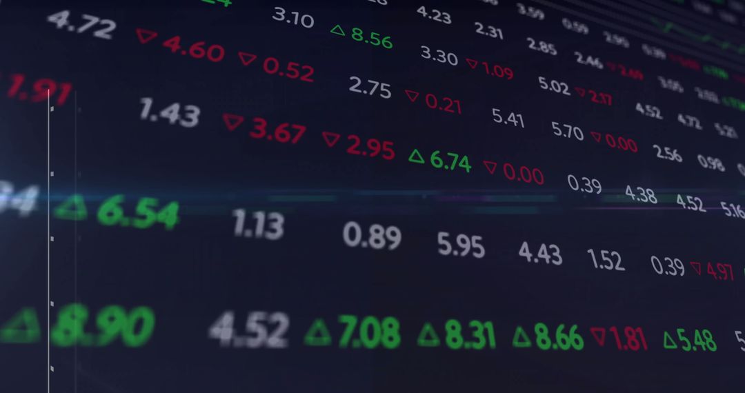 Stock Market Trading Screen with Live Data and Price Changes