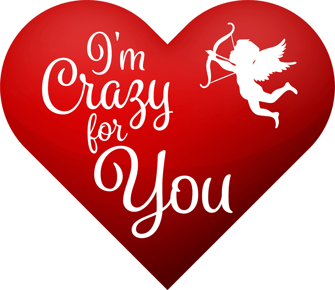 Transparent Heart with Romantic Message and Cupid Illustration