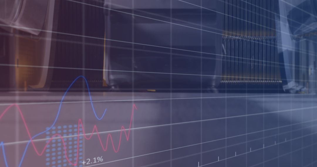 Financial Data Analytics Overlay with Blurred Background