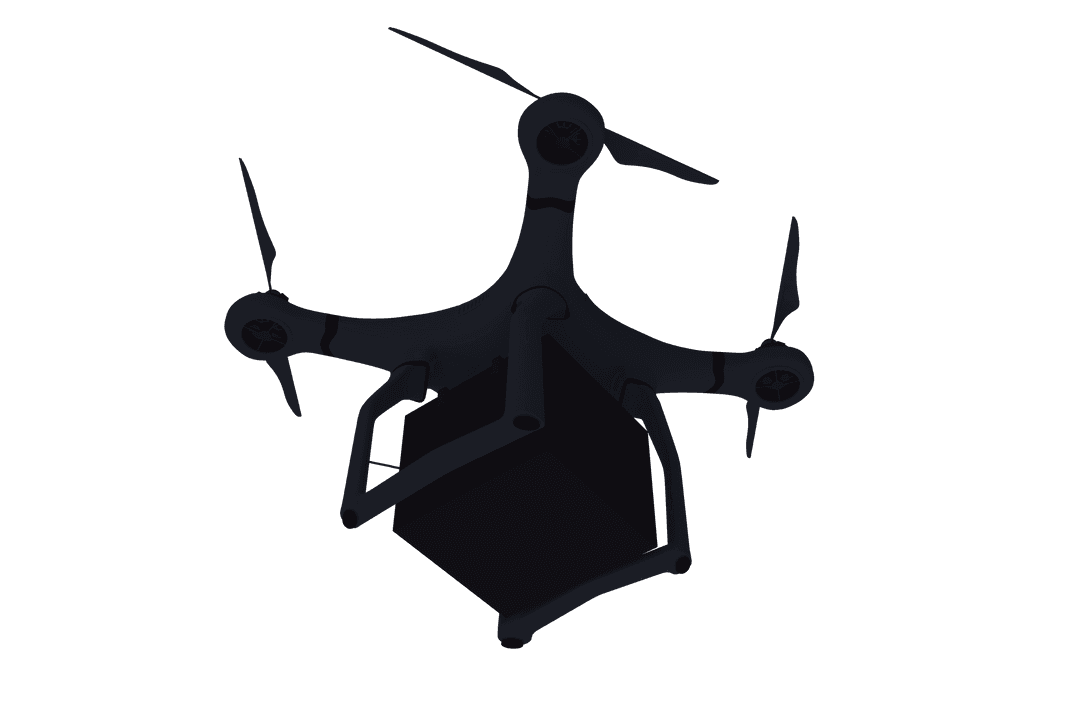 Modern Drone Carrying Gift on Transparent Background for Celebrations and Delivery
