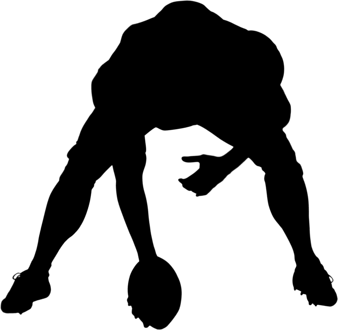 Football Player Holding Ball on Transparent Background