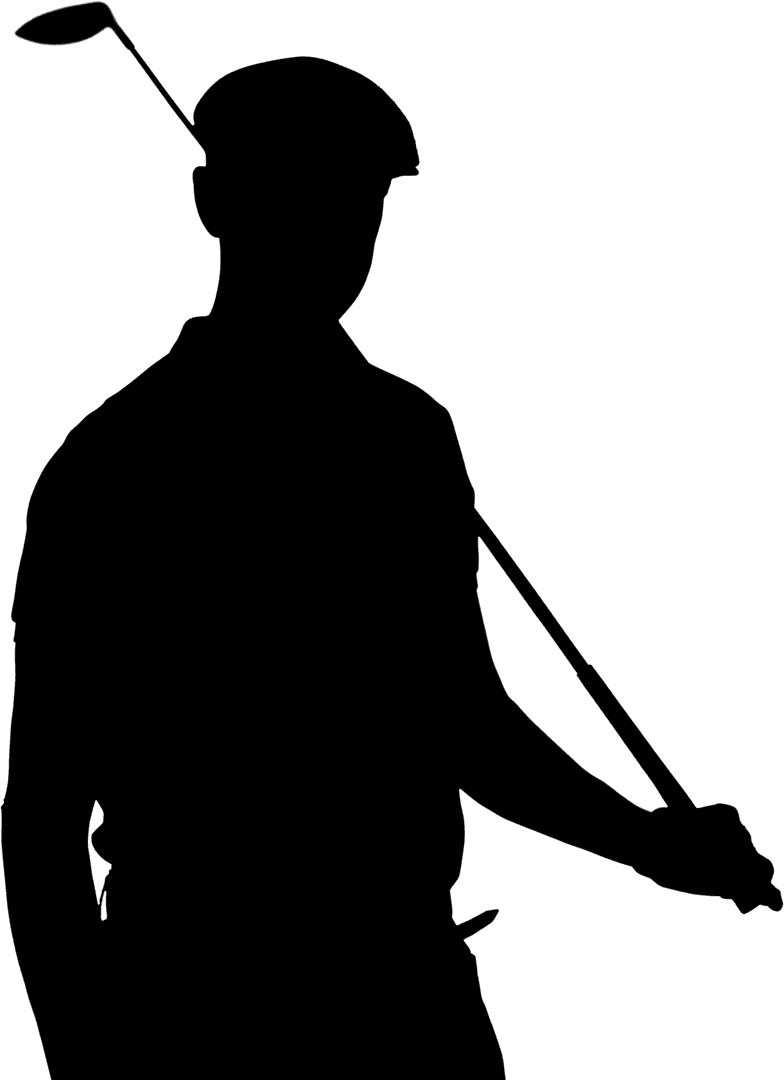 Transparent Golf Silhouette of Player Swinging Club