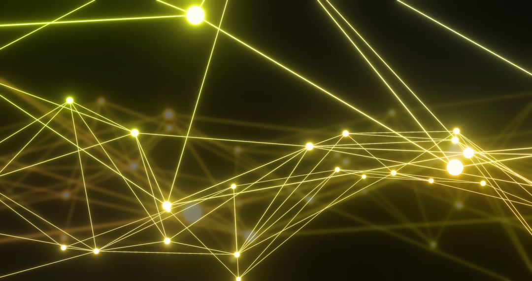 Abstract Network of Glowing Connections on Dark Background