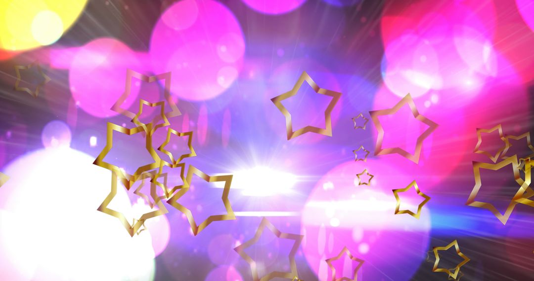 Vibrant Abstract Background with Shiny Golden Stars