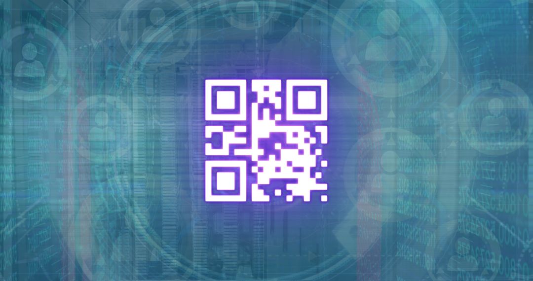 digital qr code with futuristic data interface - Free Images, Stock Photos and Pictures on Pikwizard.com