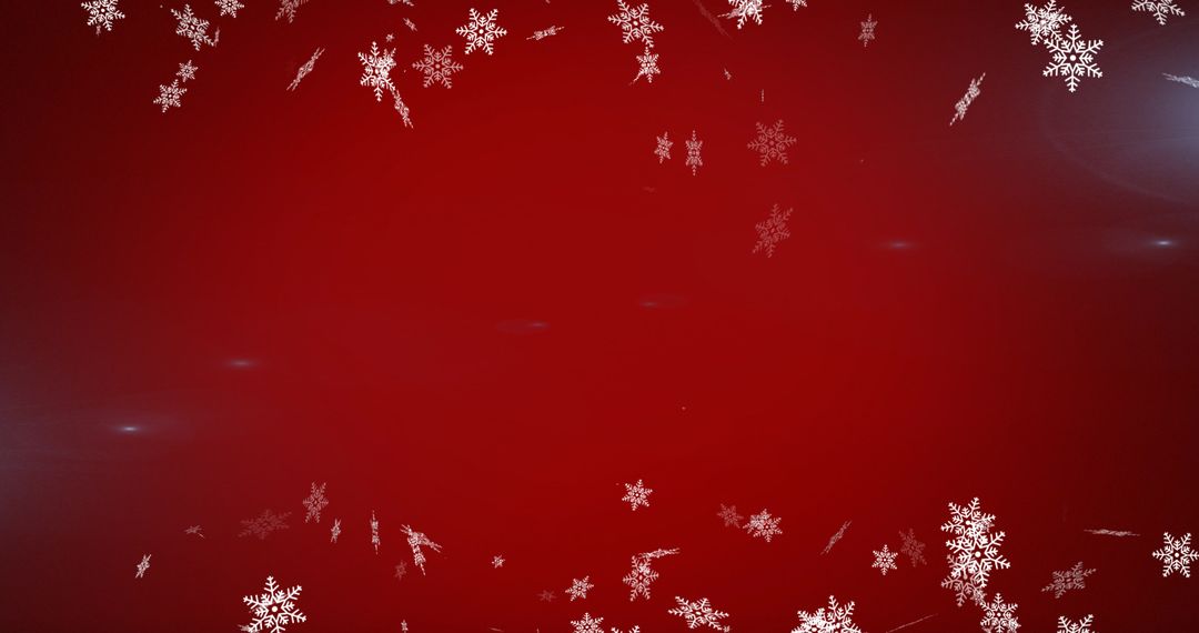 Falling Snowflakes on Bright Red Background for Holiday Design