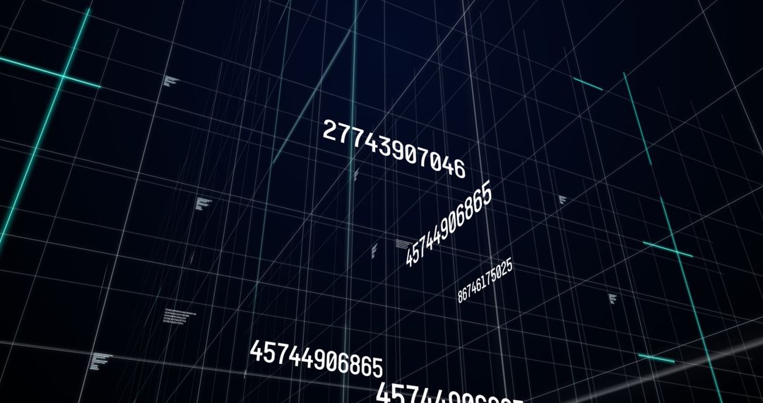 Digital Number Processing Matrix with Dynamic Data Flow - Free Images, Stock Photos and Pictures on Pikwizard.com