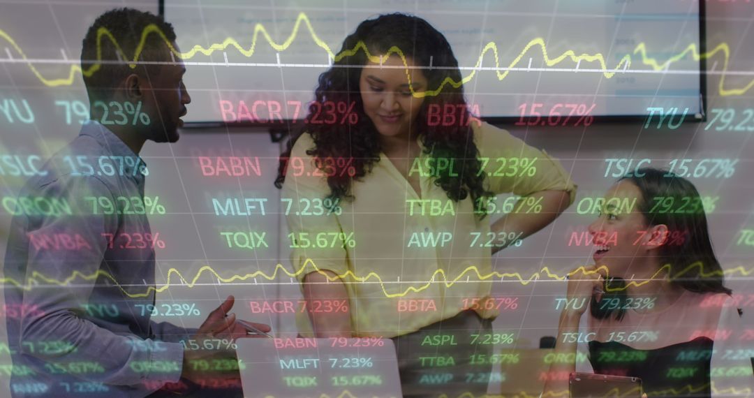 Diverse Business Team Analyzing Financial Growth Data