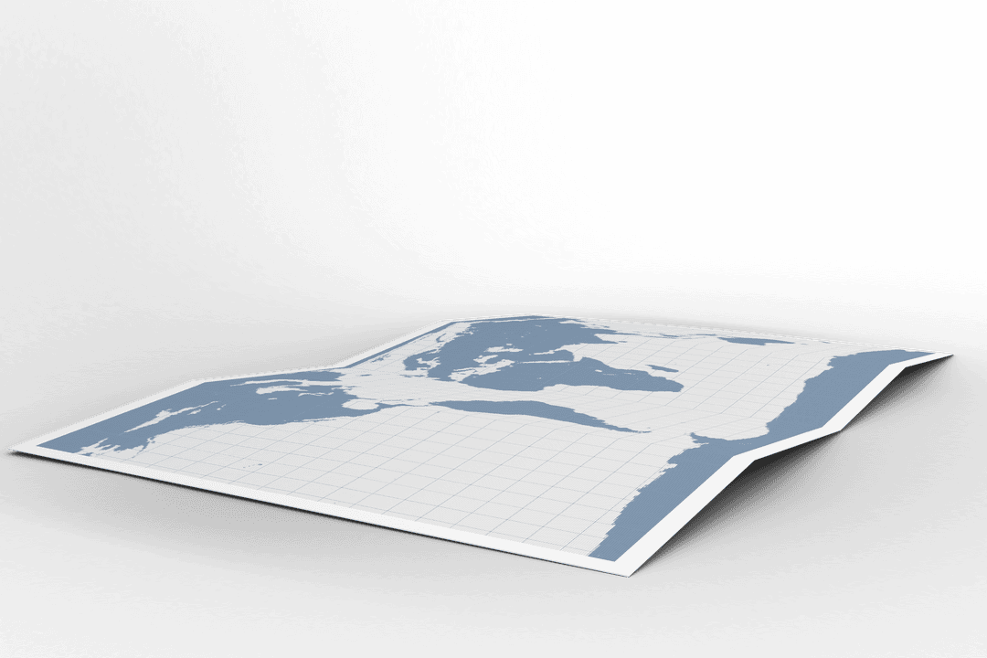 Digital World Map on Transparent Background for Travel Design