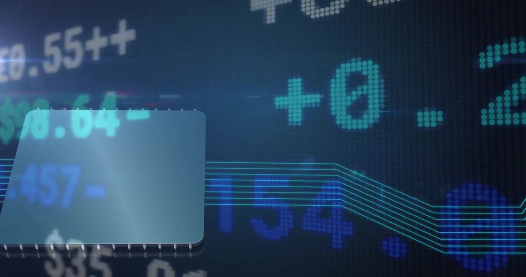Abstract Digital Stock Market Display with Technological Elements
