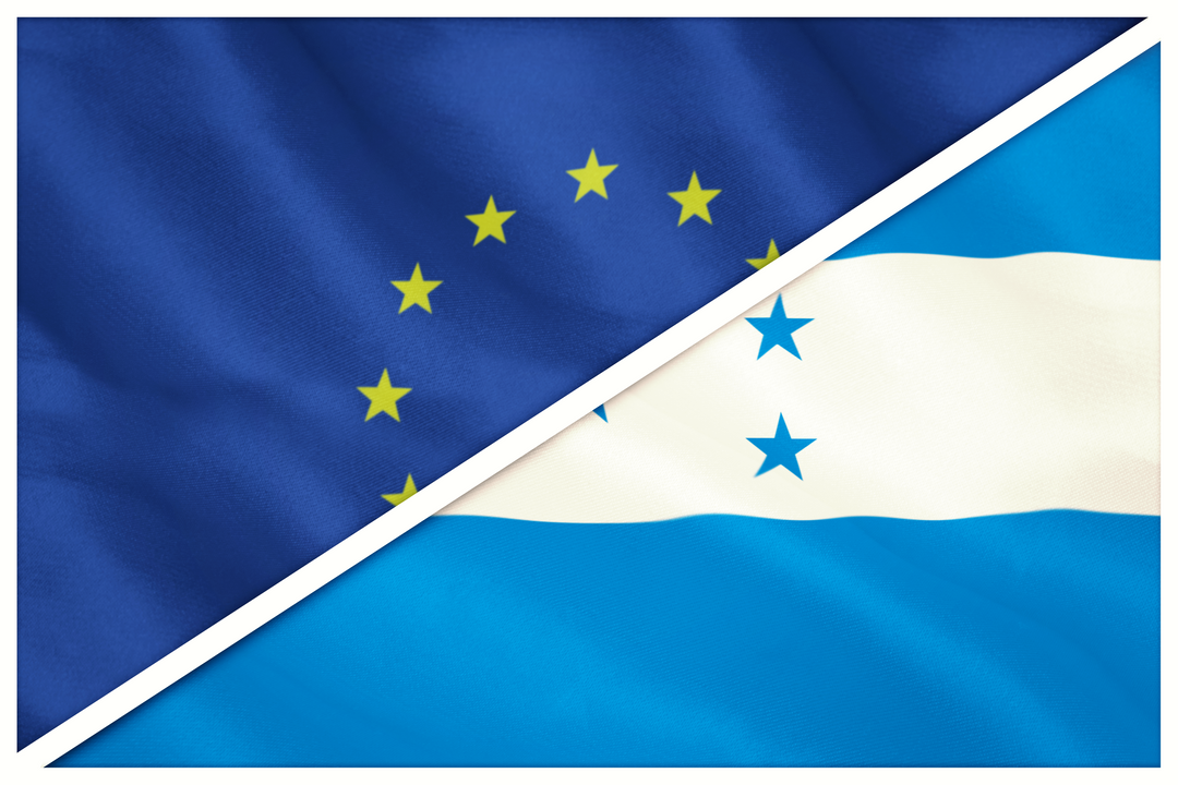 Close-Up of European and Honduras Flags, Transparent Box - Download Free Stock Images Pikwizard.com