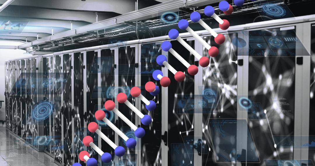 Digital DNA: Futuristic Genome and Data Processing Visualization